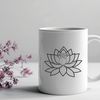 Beautiful Lotus Flower Symbol A stylized illustration of a lotus flower, a symbol often used in various cultures and religions.