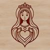 Free SVG Vector Art of the Immaculate Heart A detailed illustration of a stylized heart with a halo, representing the Immaculate Heart.