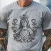 Beautiful Devotional SVG Design Vector illustration of the Immaculate Heart, a floral design symbolizing devotion and faith.