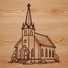 Ornate Church Building Illustration Vector illustration of a church building with architectural details and ornate design.