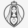 Beautiful Immaculate Heart SVG Design A stylized illustration of the Immaculate Heart icon in vector format.