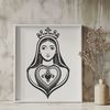 Beautiful Immaculate Heart Illustration SVG A detailed illustration of the Immaculate Heart in vector format.