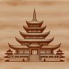 A traditional Buddhist temple with intricate architecture, ideal for digital use in various design projects.