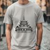 Buddhist Temple Icon A traditional Buddhist temple with intricate architecture, suitable for vector art and design projects.