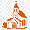 Simple Religious Building Illustration A stylized illustration of a modern Baptist church with a simple design.