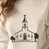 Simple Church SVG Design A simple illustration of a Baptist church with a distinctive design.