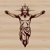 Stylized Illustration of Jesus Christ A stylized illustration of Jesus Christ, suitable for various design applications including vector art.