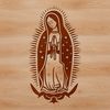 Illustration of Saint Mary, mother of Jesus, depicted in an ornate style
