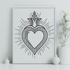 A vector illustration of the Sacred Heart symbol, designed with precision and clarity.