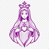Vector Art Immaculate Heart Design A detailed illustration of a stylized Immaculate Heart icon in vector format.