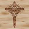 A simple crucifix icon, ideal for vector design and cutting machine applications.
