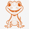 Vector Lizard Design Artwork A colorful reptile with scaly skin, depicted in vector format.