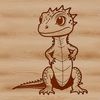 A digital representation of a lizard, suitable for printing or cutting using various methods such as laser cutter or Cricut.