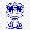 Sunglasses Wearing Reptile SVG A colorful reptile wearing sunglasses in a cartoon style.