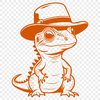 Whimsical Lizard with Headwear Illustrative vector art of a reptile with a hat on its head.