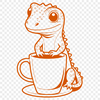 Lizard Illustration in Simple Style A stylized illustration of a lizard reptile animal in a simple design.