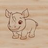SVG illustration of a rhino in its natural habitat, perfect for wildlife enthusiasts and designers.