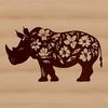 Vector Animal Art - Rhinoceros Design A detailed vector illustration of a rhino in its natural habitat.
