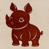 A digital illustration of a rhinoceros in a realistic style.