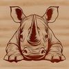 A detailed illustration of a rhinoceros, suitable for vector graphics design.
