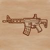 An SVG vector graphic of a long-barreled firearm.