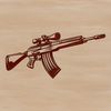 A detailed illustration of a rifle, suitable for crafting or design projects.