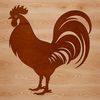White Chicken Silhouette on a Green Background An isolated vector graphic of a white chicken in front of a grassy background.