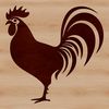 Cockerel in a Farm Setting Clip Art A colorful illustration of a rooster in a farm setting.