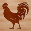 Cockerel Silhouette Vector Art A detailed illustration of a cockerel standing in a field, representing farm animals.