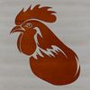 Farm Fowl Close-up Close-up illustration of a rooster's head, a common farm animal species.
