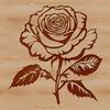 Rose Illustration Design Inspiration A detailed illustration of a single rose in bloom, suitable for gardening and tattoo design inspiration.