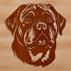 Mature Male Rottweiler Illustration A vector illustration of a mature male Rottweiler's head and neck.