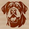 Rottweiler Breed Dog Face Illustration A high-quality vector design featuring the face of a Rottweiler breed dog.