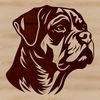 Portrait of a Loyal Rottweiler Breed Dog An editable vector graphic of a Rottweiler's portrait, ideal for crafting, pyrography, or laser cutting designs.