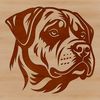 Beautiful Rottweiler Illustration A digital illustration of a Rottweiler's head, suitable for vector graphics and cutting machine designs.