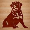 Faithful Companion Vector A vector illustration of a sitting Rottweiler dog breed.