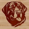 Detailed Rottweiler Portrait A digital illustration of a Rottweiler's head with detailed features.