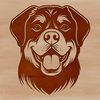 Vector Art Dog Portrait A stylized illustration of a Rottweiler's head, suitable for vector art designs.