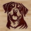 Rottweiler Breed Illustration in SVG Format A vector drawing of a dog breed, specifically a Rottweiler, suitable for various applications.