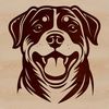 Detailed Rottweiler Face Graphic An SVG representation of a Rottweiler dog breed with detailed facial features.