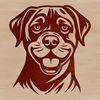 Beautiful Black and Tan Dog Portrait A close-up illustration of a Rottweiler's head, featuring a distinctive black and tan coat pattern.