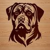 Rottweiler Clip Art SVG Design A detailed Rottweiler dog clip art design in SVG format.