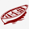 Traditional Rowing Boat Illustration A simple illustration of a traditional rowing boat with a single seat.