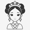 A detailed illustration of a young female princess in regal attire, suitable for use as vector art.