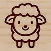 A simple line drawing illustration of a sheep in profile, suitable for vector art and design.