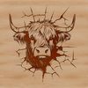 Beautiful Scottish Farm Animal Icon A Scottish breed of farm animal with distinctive horns and shaggy coat.