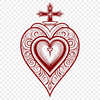 Free Sacred Heart Clipart for Commercial Use A detailed illustration of the Sacred Heart, suitable for vector art projects and commercial use.