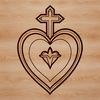 Free Vector Art for Crafters and Artists A vector representation of the Sacred Heart icon, suitable for various design and crafting projects.