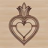 Free Sacred Heart Clip Art for Digital Use A sacred heart icon in a vector format, suitable for various applications including digital designs and laser cutting.