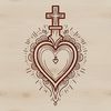 Vector Sacred Heart Clip Art Design A stylized vector illustration of the Sacred Heart symbol, suitable for religious-themed designs and crafts.